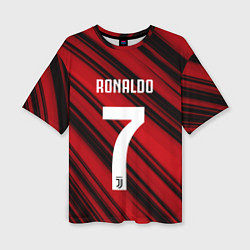Футболка оверсайз женская Ronaldo 7: Red Sport, цвет: 3D-принт