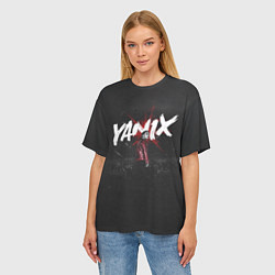 Футболка оверсайз женская YANIX: Black Side, цвет: 3D-принт — фото 2