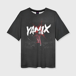 Женская футболка оверсайз YANIX: Black Side