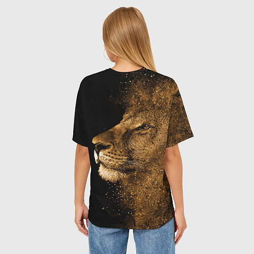 Женская футболка оверсайз Песчаный лев / 3D-принт – фото 4