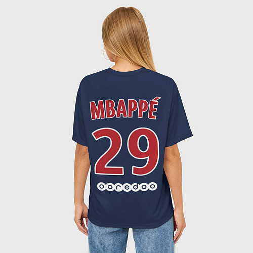 Женская футболка оверсайз FC PSG Mbappe 18-19 / 3D-принт – фото 4
