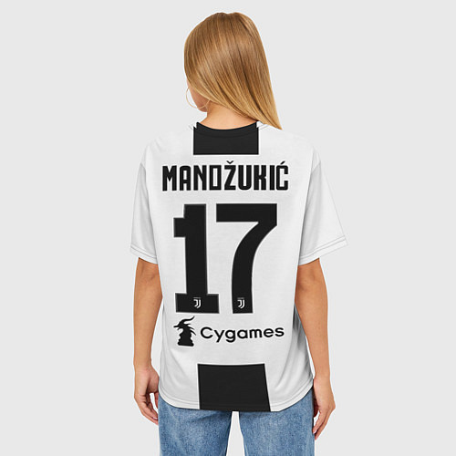 Женская футболка оверсайз Mandzukic home 18-19 / 3D-принт – фото 4