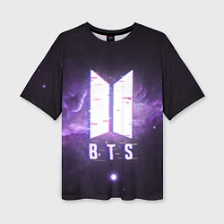 Женская футболка оверсайз BTS: Violet Space