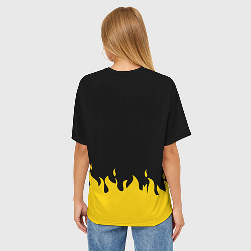 Женская футболка оверсайз 21 Pilots: Yellow Fire / 3D-принт – фото 4