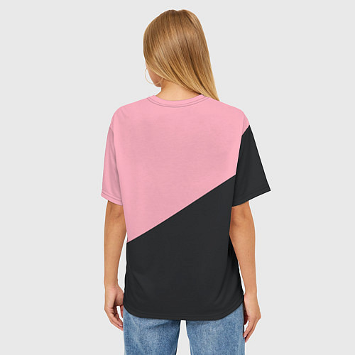 Женская футболка оверсайз Black Pink / 3D-принт – фото 4