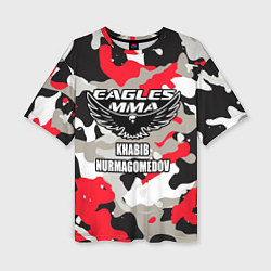 Футболка оверсайз женская Khabib Nurmagomedov: Red Camo, цвет: 3D-принт