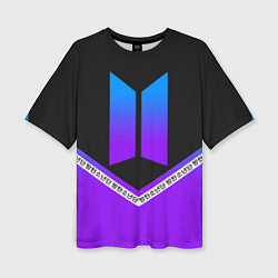 Футболка оверсайз женская BTS: Neon Symbol, цвет: 3D-принт