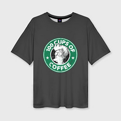 Женская футболка оверсайз 100 cups of coffee