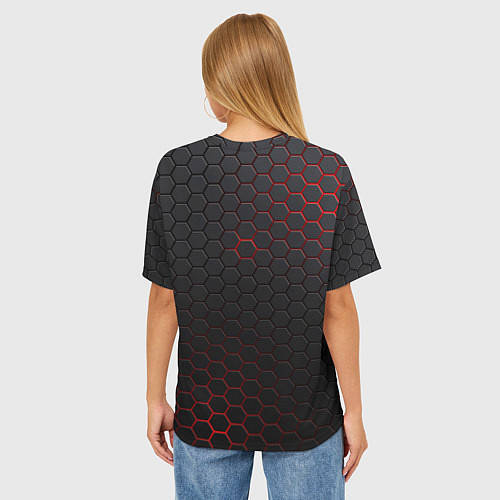 Женская футболка оверсайз CS:GO Grey Carbon / 3D-принт – фото 4