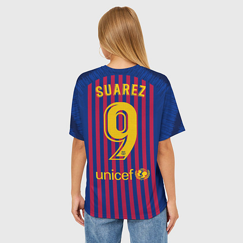 Женская футболка оверсайз Suarez home 18-19 / 3D-принт – фото 4