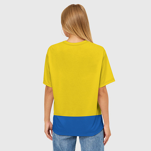 Женская футболка оверсайз Спецовка желтенького персонажа / 3D-принт – фото 4