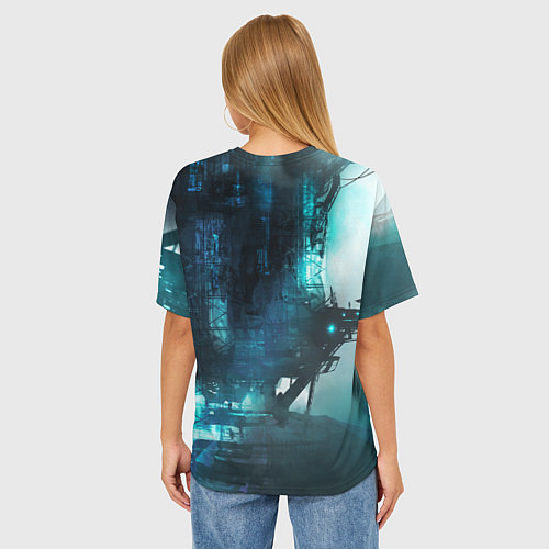 Женская футболка оверсайз Cyberpunk 2077: Techno / 3D-принт – фото 4