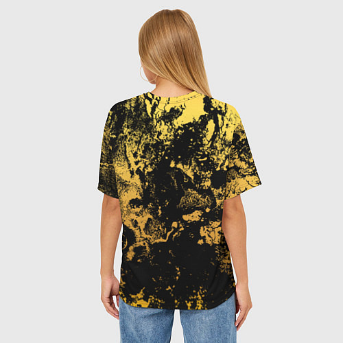 Женская футболка оверсайз PUBG: Yellow Marble / 3D-принт – фото 4
