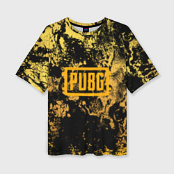 Женская футболка оверсайз PUBG: Yellow Marble