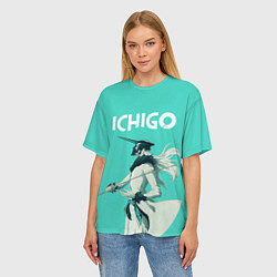 Футболка оверсайз женская Куросаки Ичиго, цвет: 3D-принт — фото 2