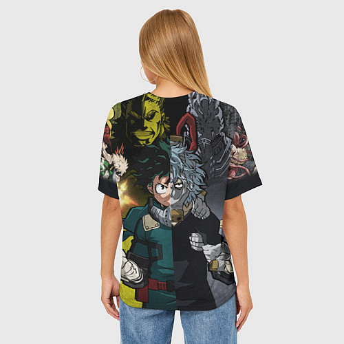 Женская футболка оверсайз Шигараки и Мидория / 3D-принт – фото 4