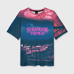 Женская футболка оверсайз Stranger Things: Pink Heaven
