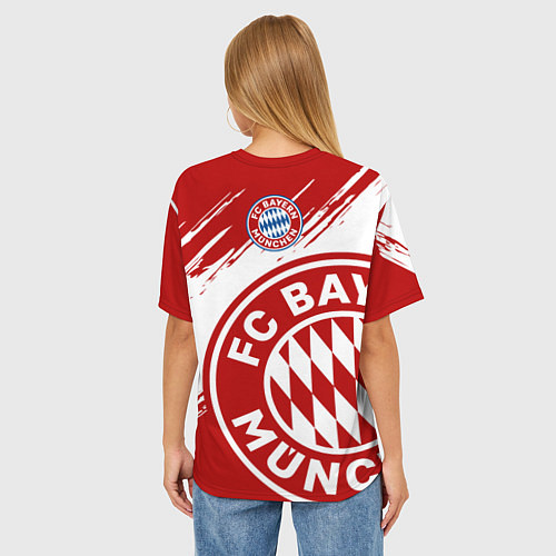 Женская футболка оверсайз ФК Бавария / 3D-принт – фото 4