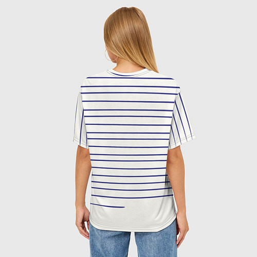 Женская футболка оверсайз Муми-тролль рисует полосы / 3D-принт – фото 4