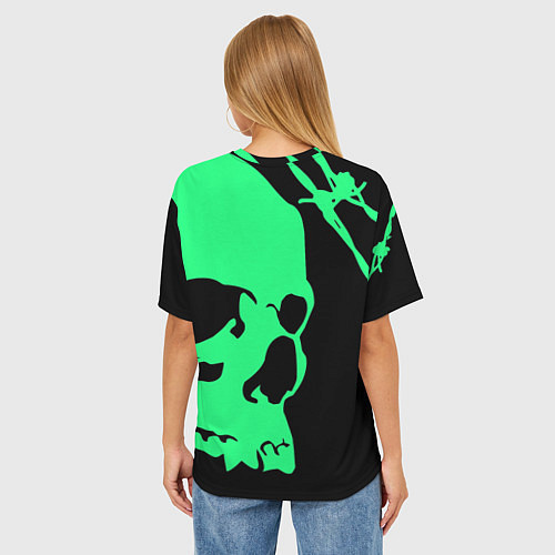 Женская футболка оверсайз Slipknot: Acid Skull / 3D-принт – фото 4