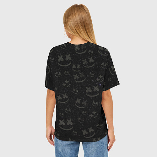 Женская футболка оверсайз Marshmello Cosmos pattern / 3D-принт – фото 4