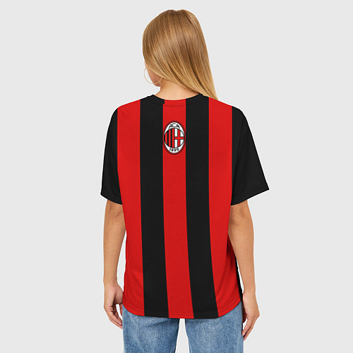 Женская футболка оверсайз AC Milan / 3D-принт – фото 4