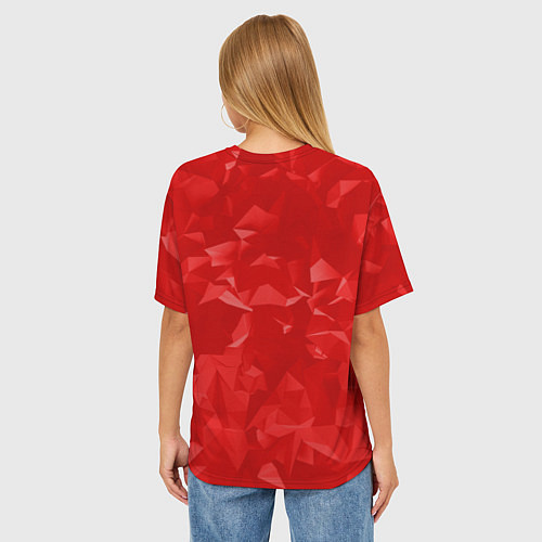 Женская футболка оверсайз ROBLOX: Red Style / 3D-принт – фото 4