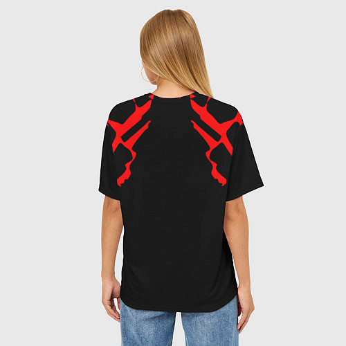 Женская футболка оверсайз DOOM: Red Slayer / 3D-принт – фото 4