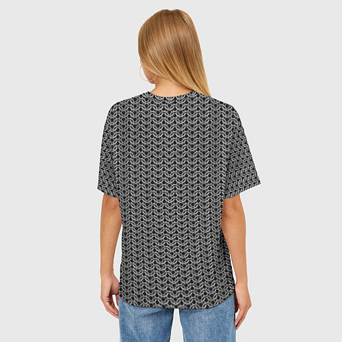 Женская футболка оверсайз Кольчуга воина / 3D-принт – фото 4