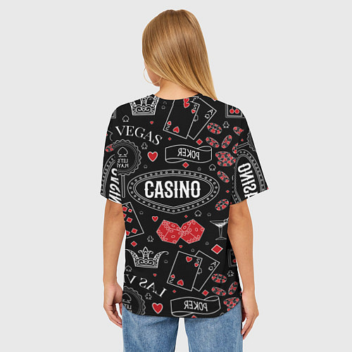 Женская футболка оверсайз Casino / 3D-принт – фото 4