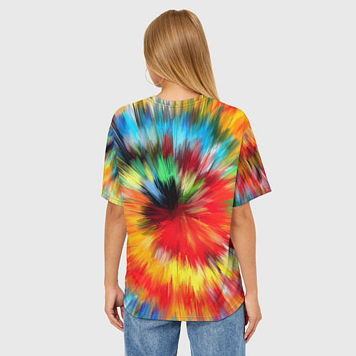 Женская футболка оверсайз Абстракция разноцветная и яркая / 3D-принт – фото 4