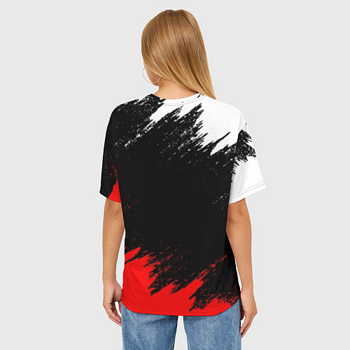Женская футболка оверсайз 21 Pilots: Black & Red / 3D-принт – фото 4