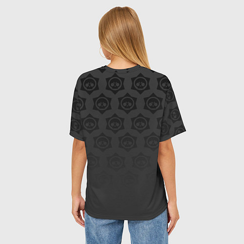 Женская футболка оверсайз Brawl Stars: Black Team / 3D-принт – фото 4
