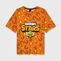 Женская футболка оверсайз Brawl Stars: Orange Team