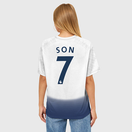 Женская футболка оверсайз FC Tottenham: Son Home 18-19 / 3D-принт – фото 4