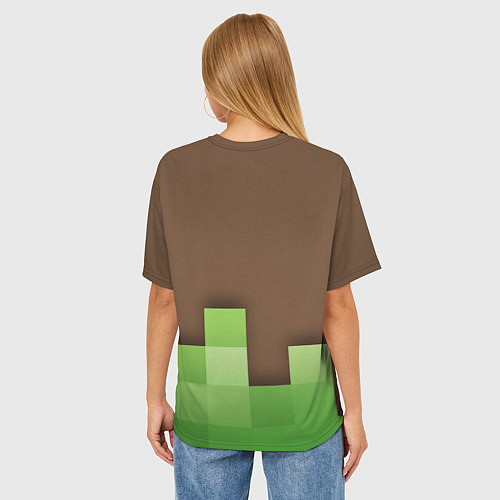 Женская футболка оверсайз Minecraft - Логотип / 3D-принт – фото 4