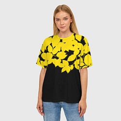 Футболка оверсайз женская Желтые Листья - Минимализм, цвет: 3D-принт — фото 2