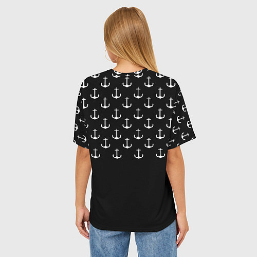 Женская футболка оверсайз Минималистичные Якоря / 3D-принт – фото 4