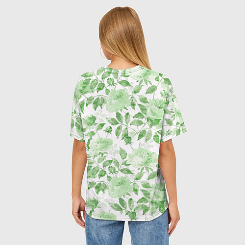 Женская футболка оверсайз Пышная растительность / 3D-принт – фото 4