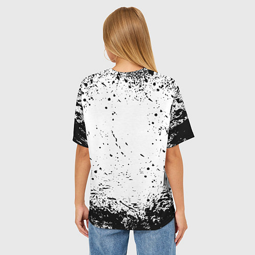 Женская футболка оверсайз L textured / 3D-принт – фото 4