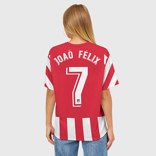 Женская футболка оверсайз Joao Felix home 19-20 / 3D-принт – фото 4