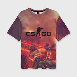 Футболка оверсайз женская CS GO logo abstract style, цвет: 3D-принт