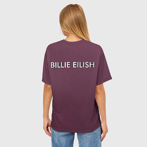 Женская футболка оверсайз Билли Айлиш / 3D-принт – фото 4