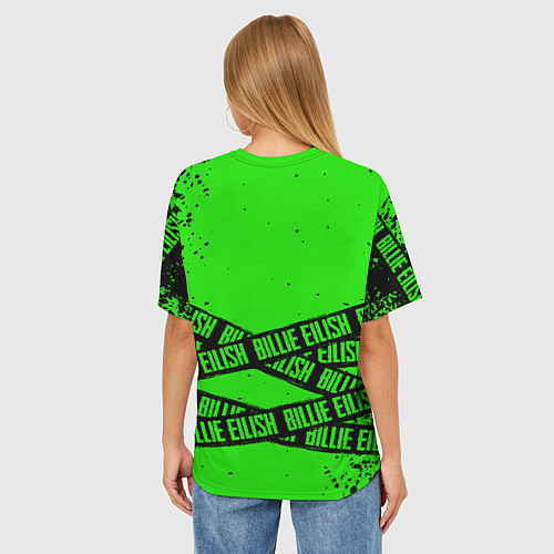 Женская футболка оверсайз BILLIE EILISH: Green & Black Tape / 3D-принт – фото 4