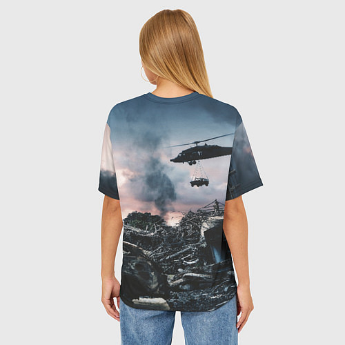 Женская футболка оверсайз S T A L K E R Чернобыль / 3D-принт – фото 4