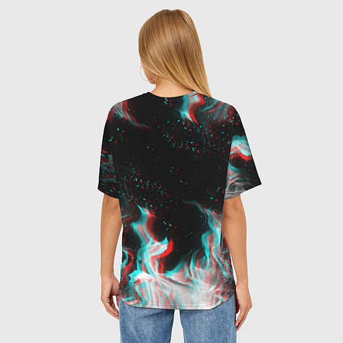 Женская футболка оверсайз GHOSTEMANE GLITCH / 3D-принт – фото 4
