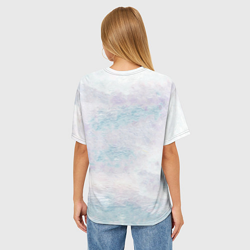 Женская футболка оверсайз Shadow class girl / 3D-принт – фото 4