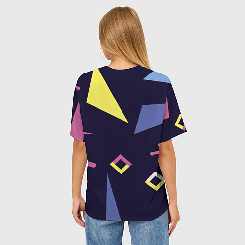 Женская футболка оверсайз Танец геометрии / 3D-принт – фото 4