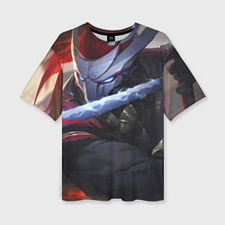 Женская футболка оверсайз Кровавая Луна Ясуо