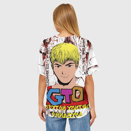 Женская футболка оверсайз GTO Крутой учитель онидзука / 3D-принт – фото 4